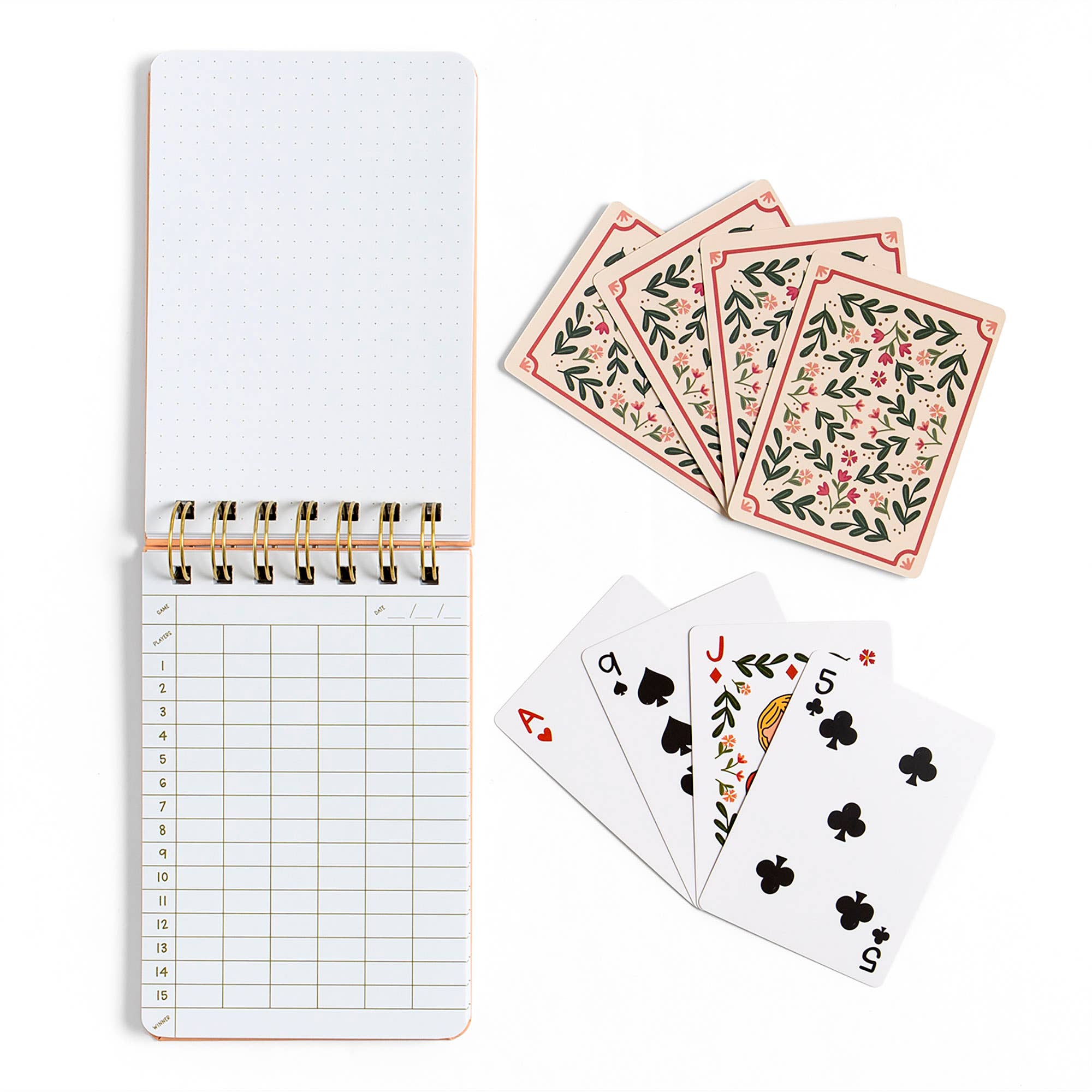 Floral Playing Cards & Notebook