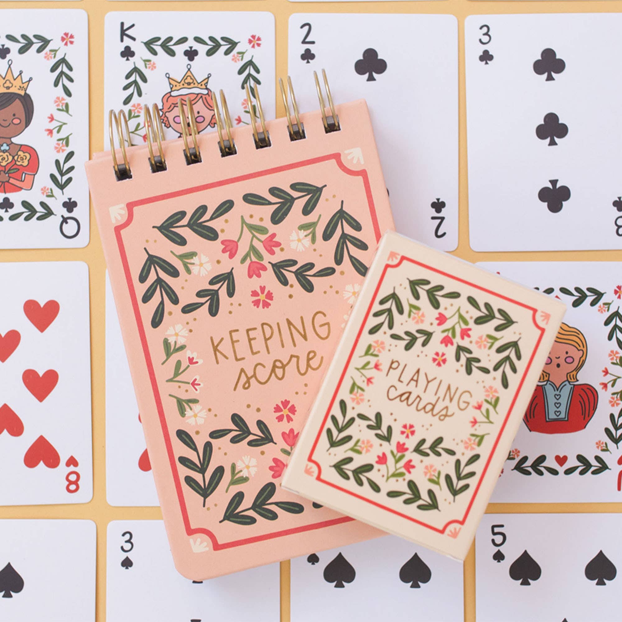 Floral Playing Cards & Notebook