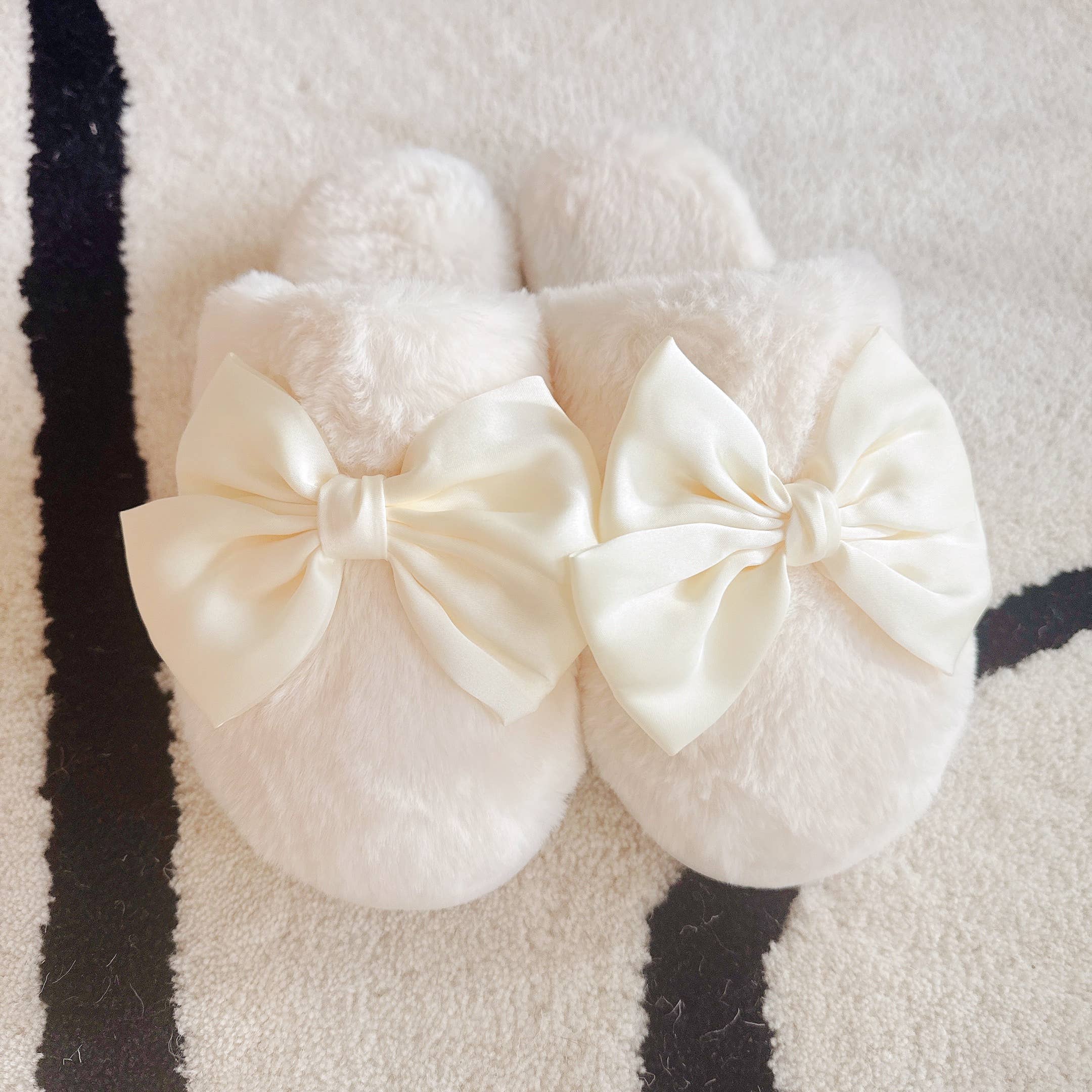 Satin Bow Slippers