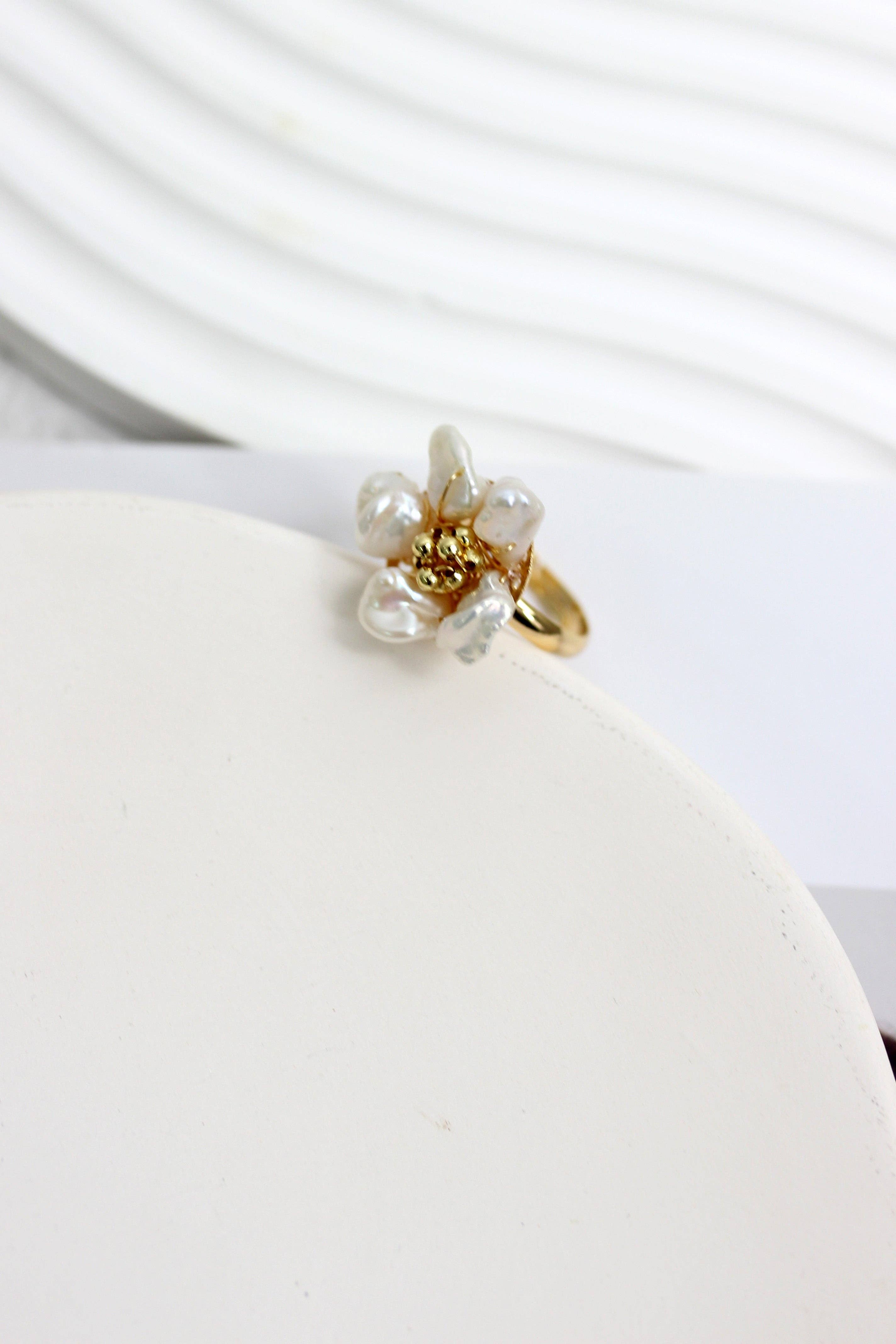 Pearl Floral Ring