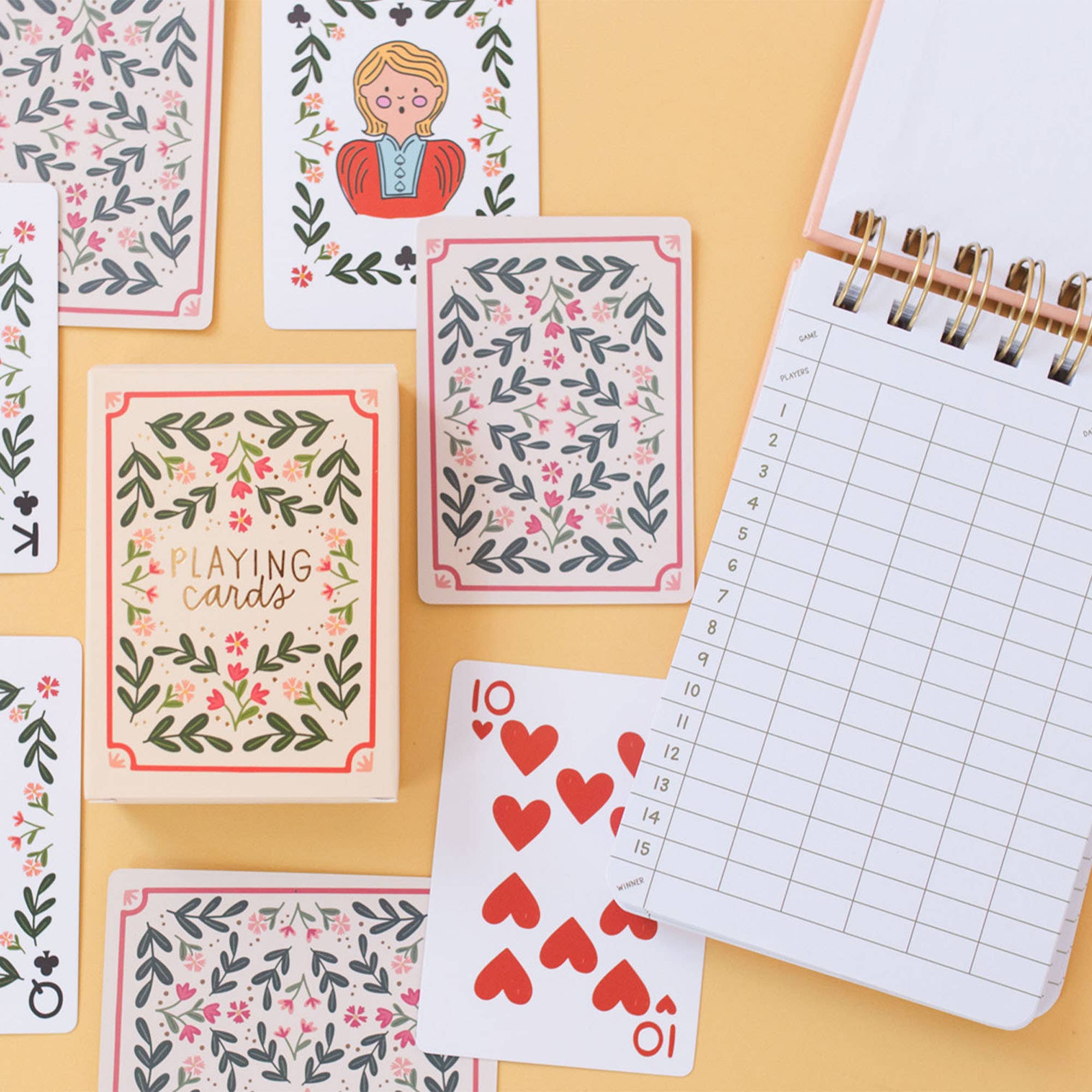 Floral Playing Cards & Notebook