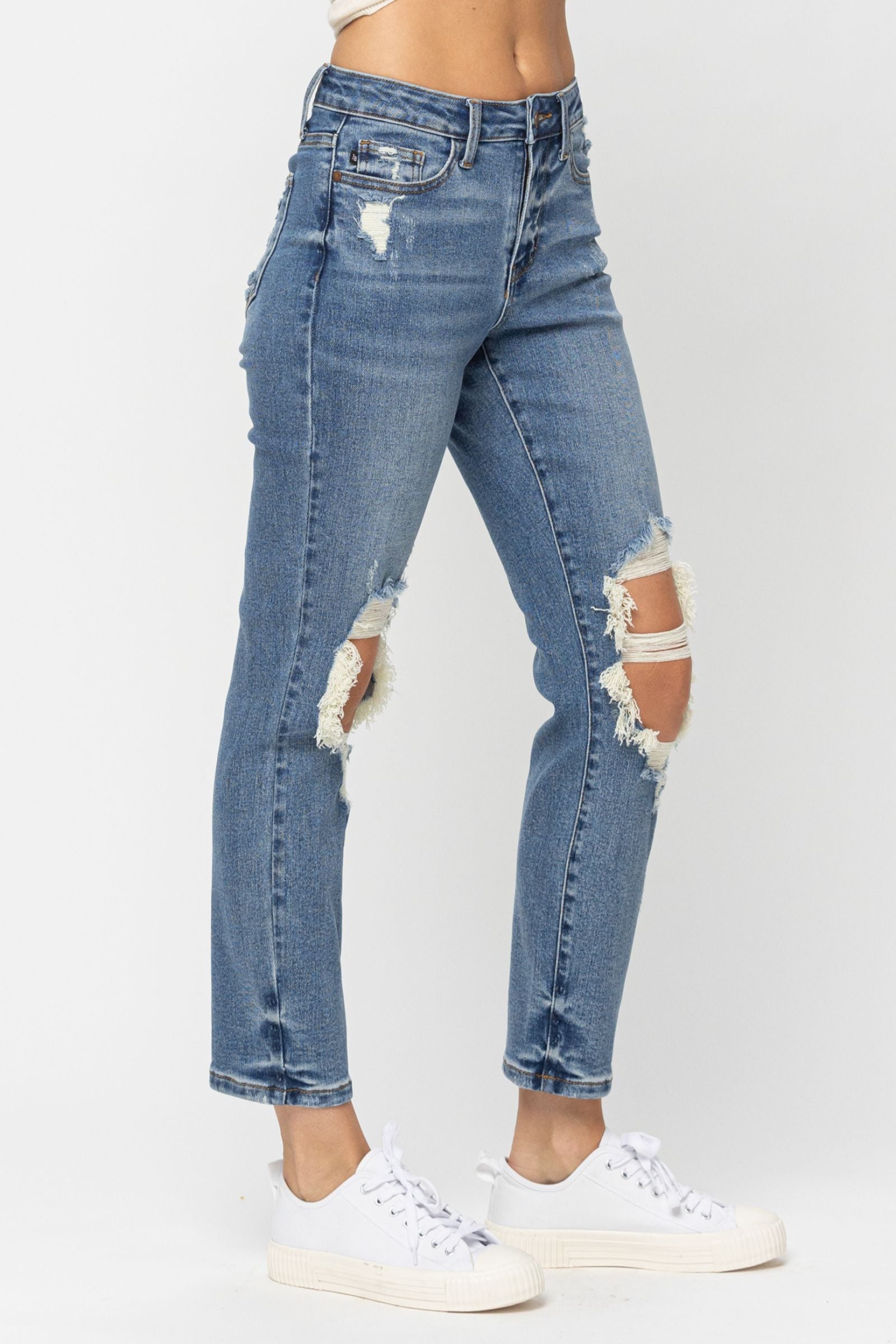 Judy Blue Destroyed Boyfriend Jeans