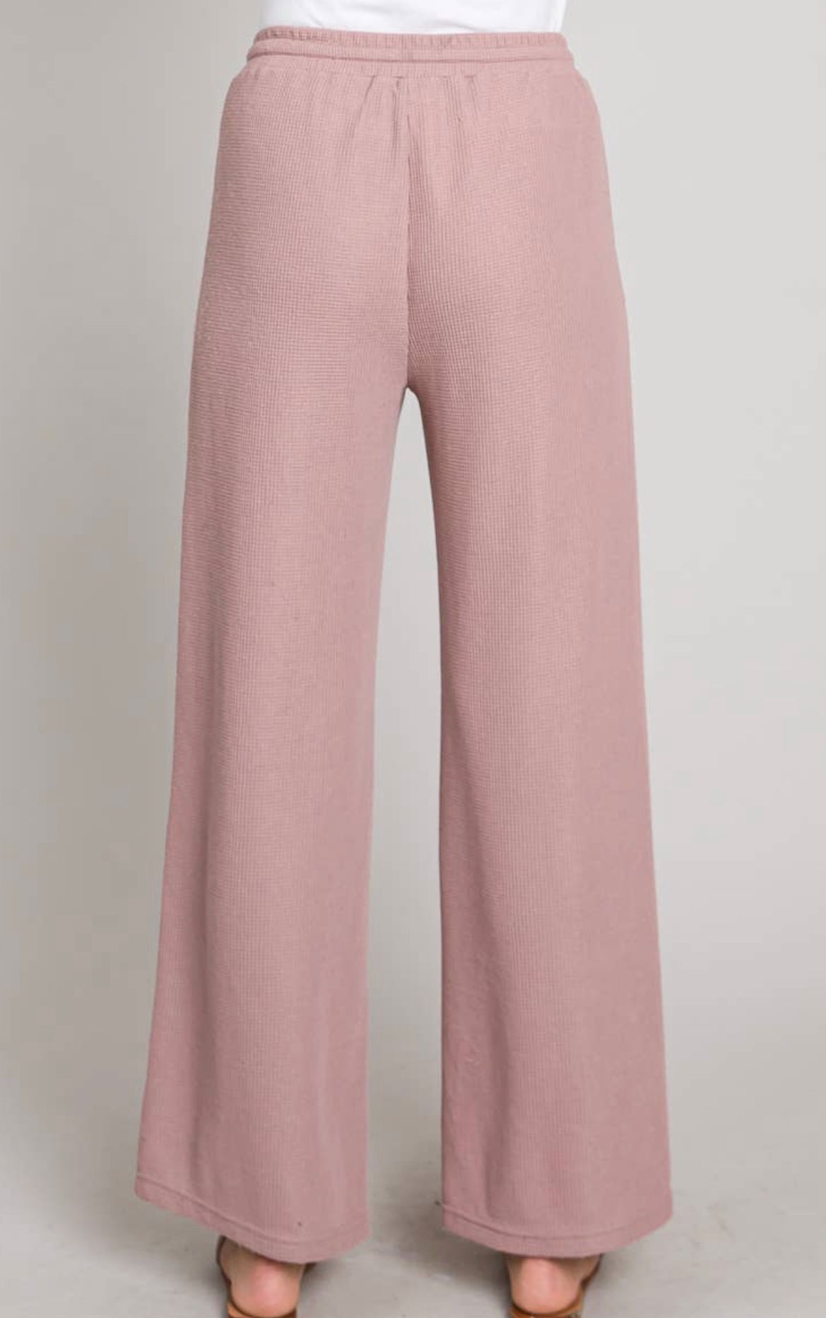 Thermal Knit Wide Leg Pants